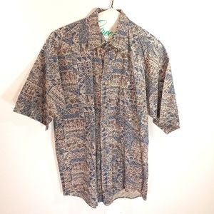 💥🔥NEW MEN'S 100% COTTON CASUAL SHORT SLEEVE BLUE/BROWN W/POCKET SZM